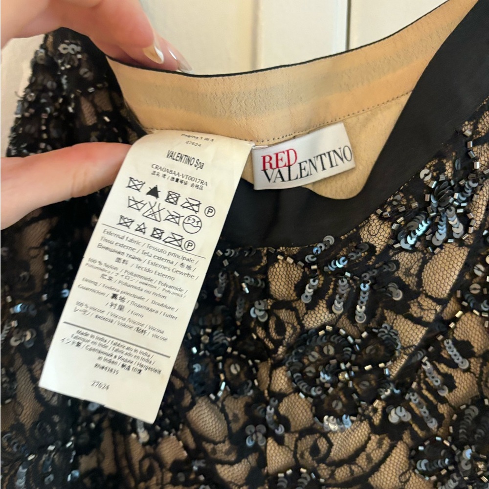 Red Valentino Black Sequin Lace short